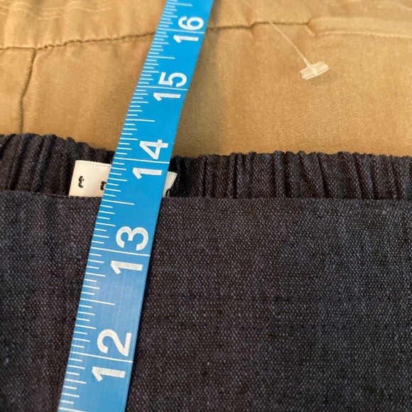 NWT Cedar Canyon Pants Womens L Blue Linen Cotton Chambray Pull On Capri Stretch - Picture 8 of 10